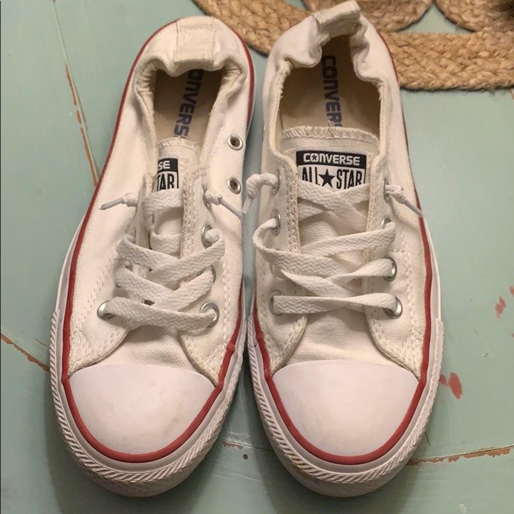 White slip on Converse sneakers sz 7